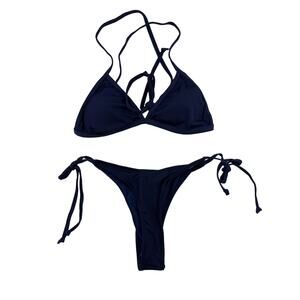 Sunny & Co - Triangle Bikini Top & Bottoms in Navy Blue